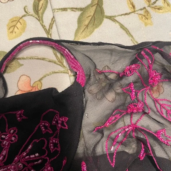 Vintage Andretta Donatello Silk Beaded Sequin Embroidered Top - Picture 5 of 16